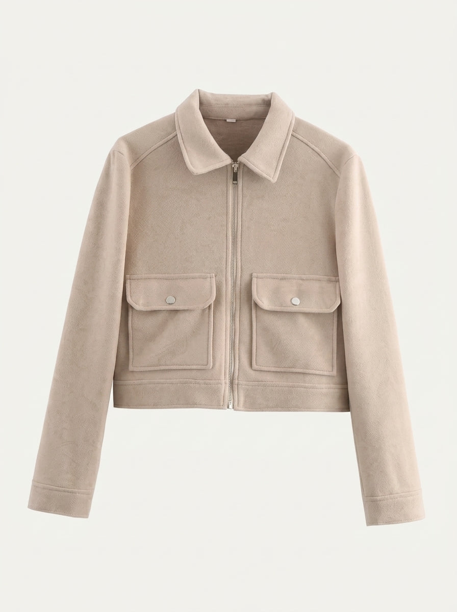 Chaqueta Cropped Soft Suede