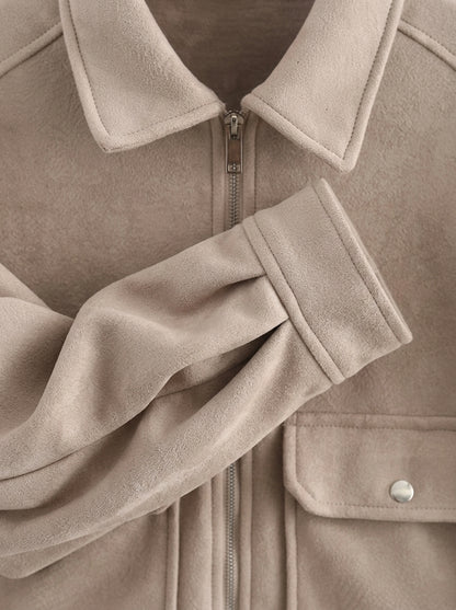 Chaqueta Cropped Soft Suede