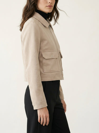 Chaqueta Cropped Soft Suede
