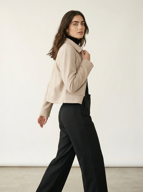 Chaqueta Cropped Soft Suede